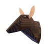 Wooden Deer Head - Black Washed -White Ears